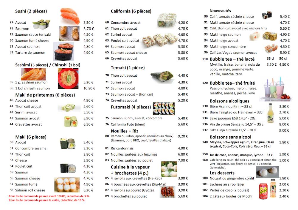 Emilie Sushi Bar - Menu Image 1