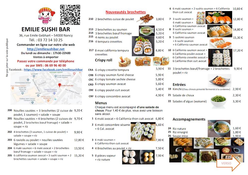Emilie Sushi Bar - Menu Image 2